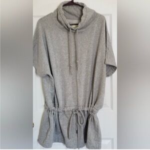 Old Navy Heather Gray Romper Sweater Sweatshirt Hoodie Jumpsuit Drawstring Bow